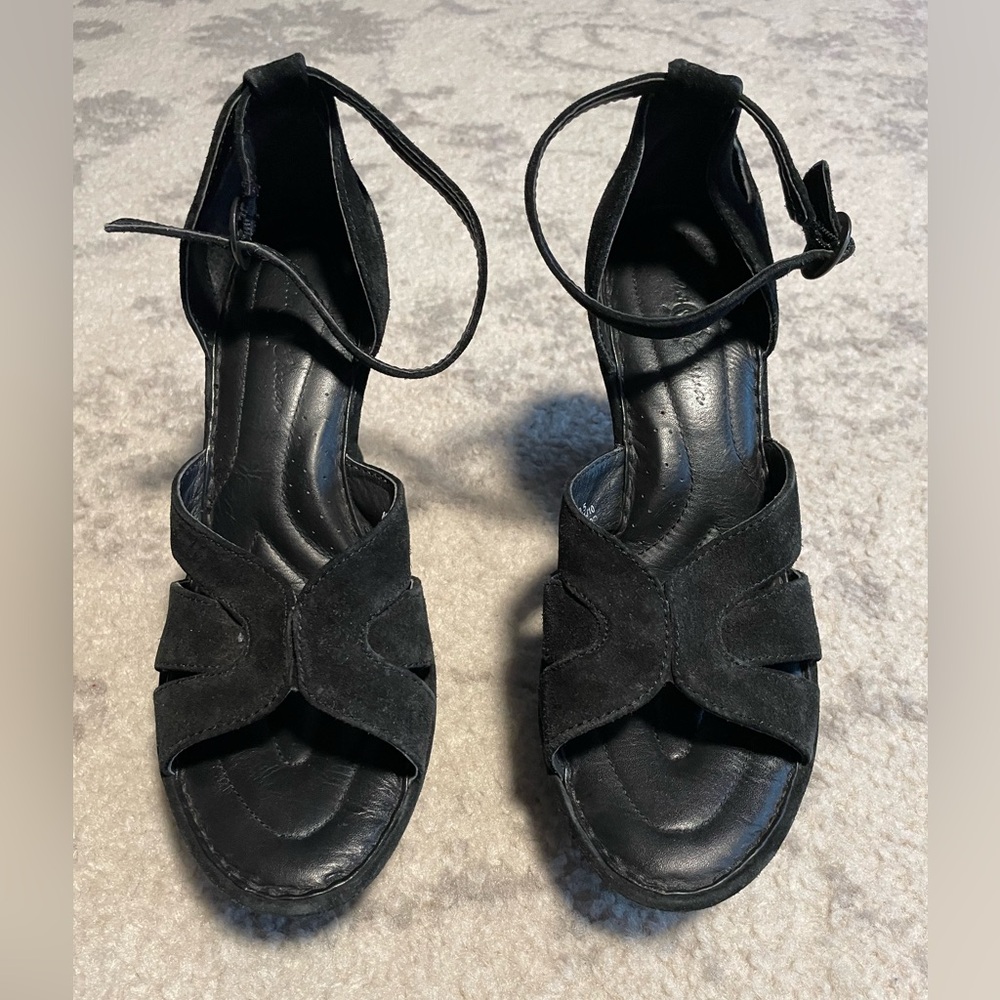 Born Crown Black Strappy Heeled Sandals
